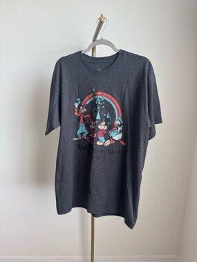 Disney Short Sleeve Tee - Charcoal with Red & Teal Graphic